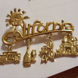 Estate Gold California Brooch